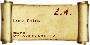 Lenz Anina névjegykártya